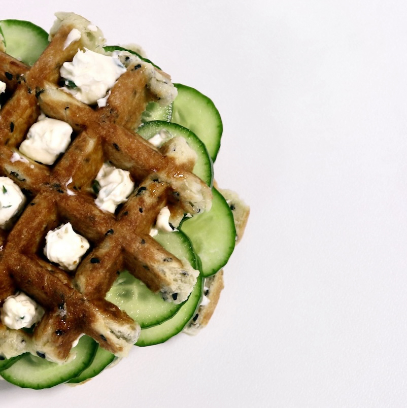 Cream Cheese and Cucumber Waffle Sandwich - Image 2