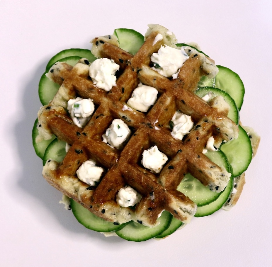 Cream Cheese and Cucumber Waffle Sandwich - Image 4